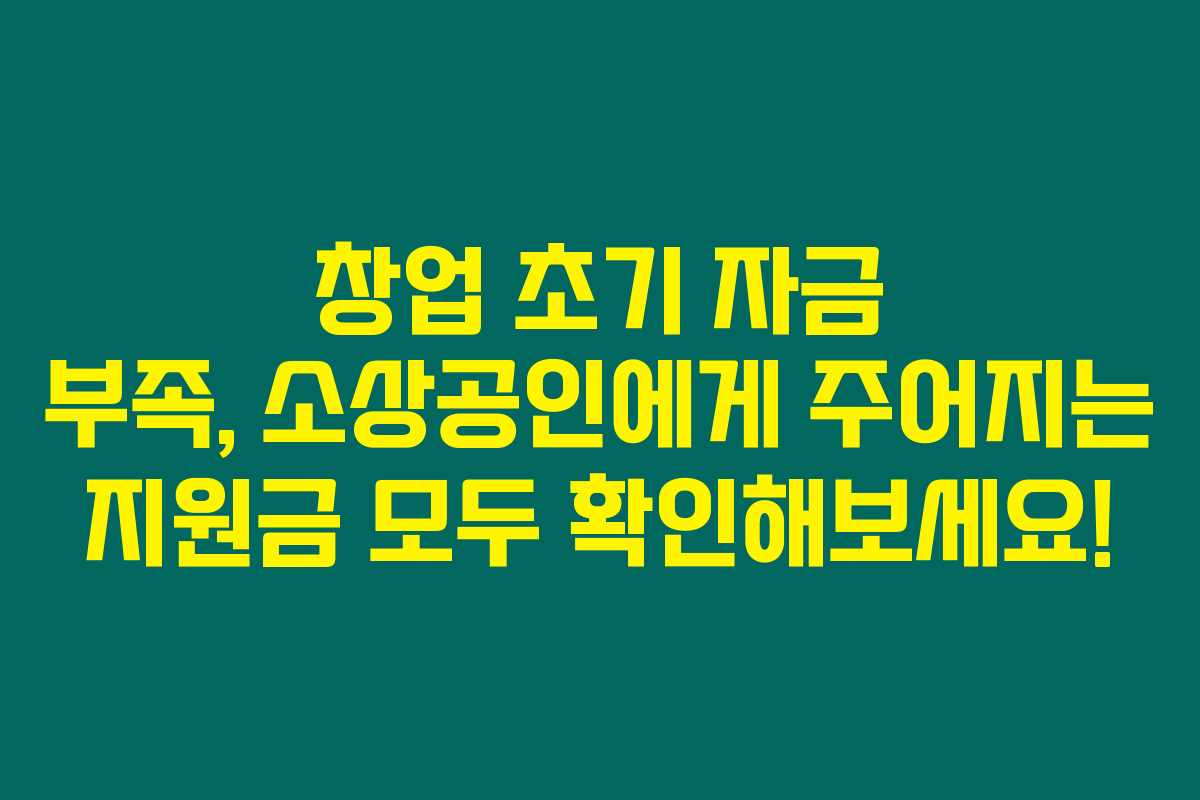 창업 초기 자금 부족, 소상공인에게 주어지는 지원금 모두 확인해보세요! 창업 초기 자금 부족, 소상공인에게 주어지는 지원금 모두 확인해보세요!