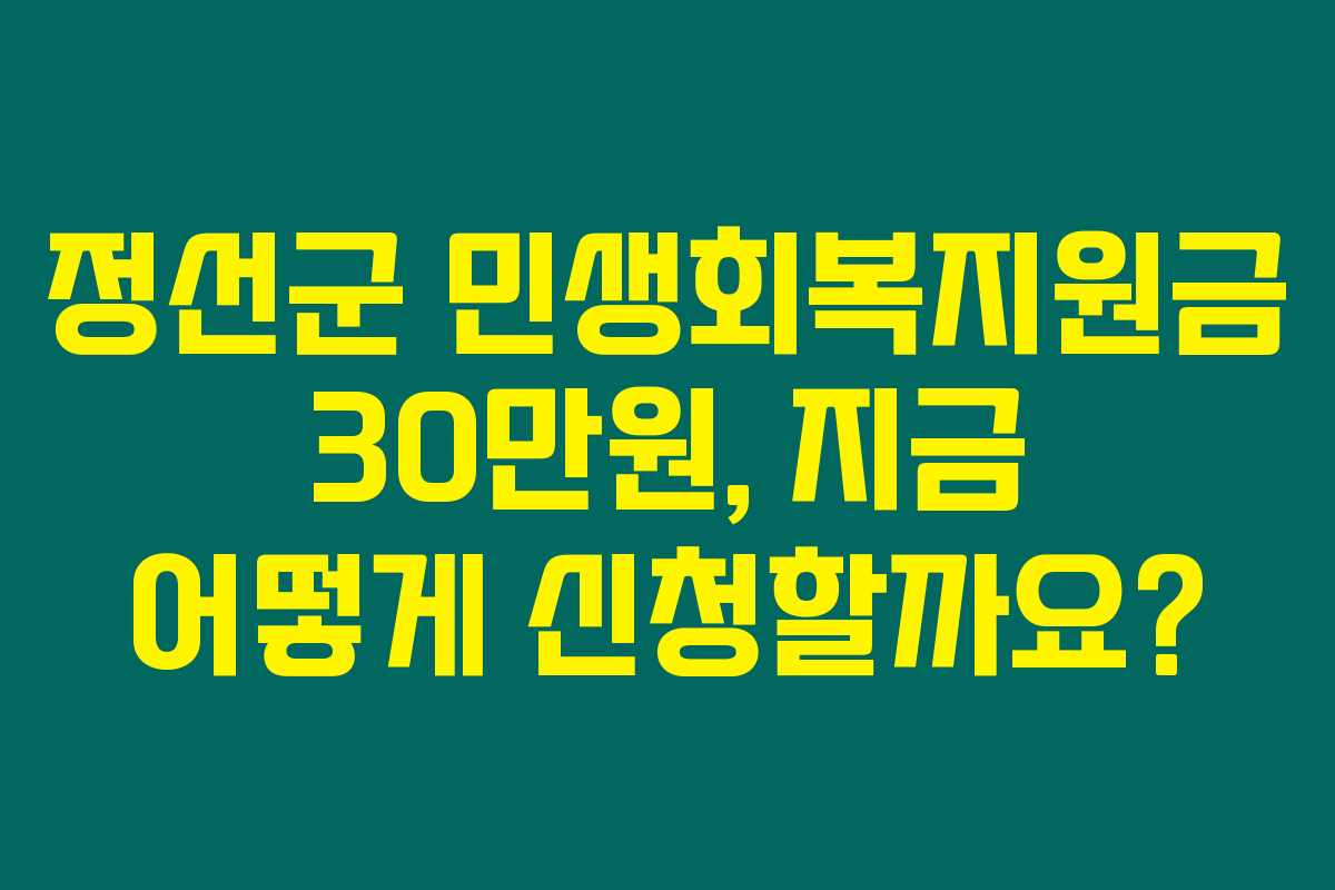 정선군 민생회복지원금 30만원, 지금 어떻게 신청할까요? 정선군 민생회복지원금 30만원, 지금 어떻게 신청할까요?