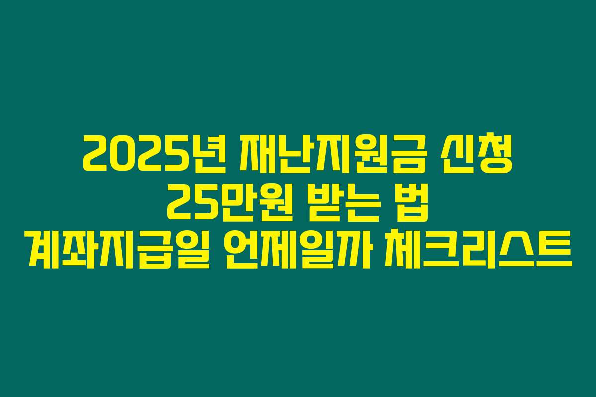 2025년 재난지원금 신청 25만원 받는 법 계좌지급일 언제일까 체크리스트 2025년 재난지원금 신청 25만원 받는 법 계좌지급일 언제일까 체크리스트