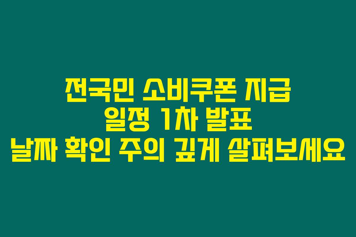 전국민 소비쿠폰 지급 일정 1차 발표 날짜 확인 주의 깊게 살펴보세요