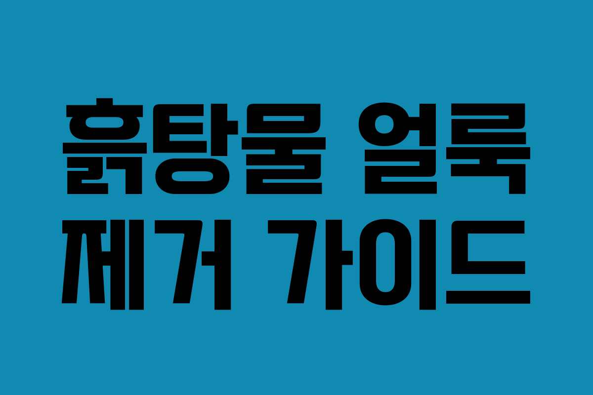 흙탕물 얼룩 제거 가이드