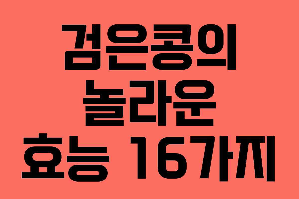 검은콩의 놀라운 효능 16가지 검은콩의 놀라운 효능 16가지