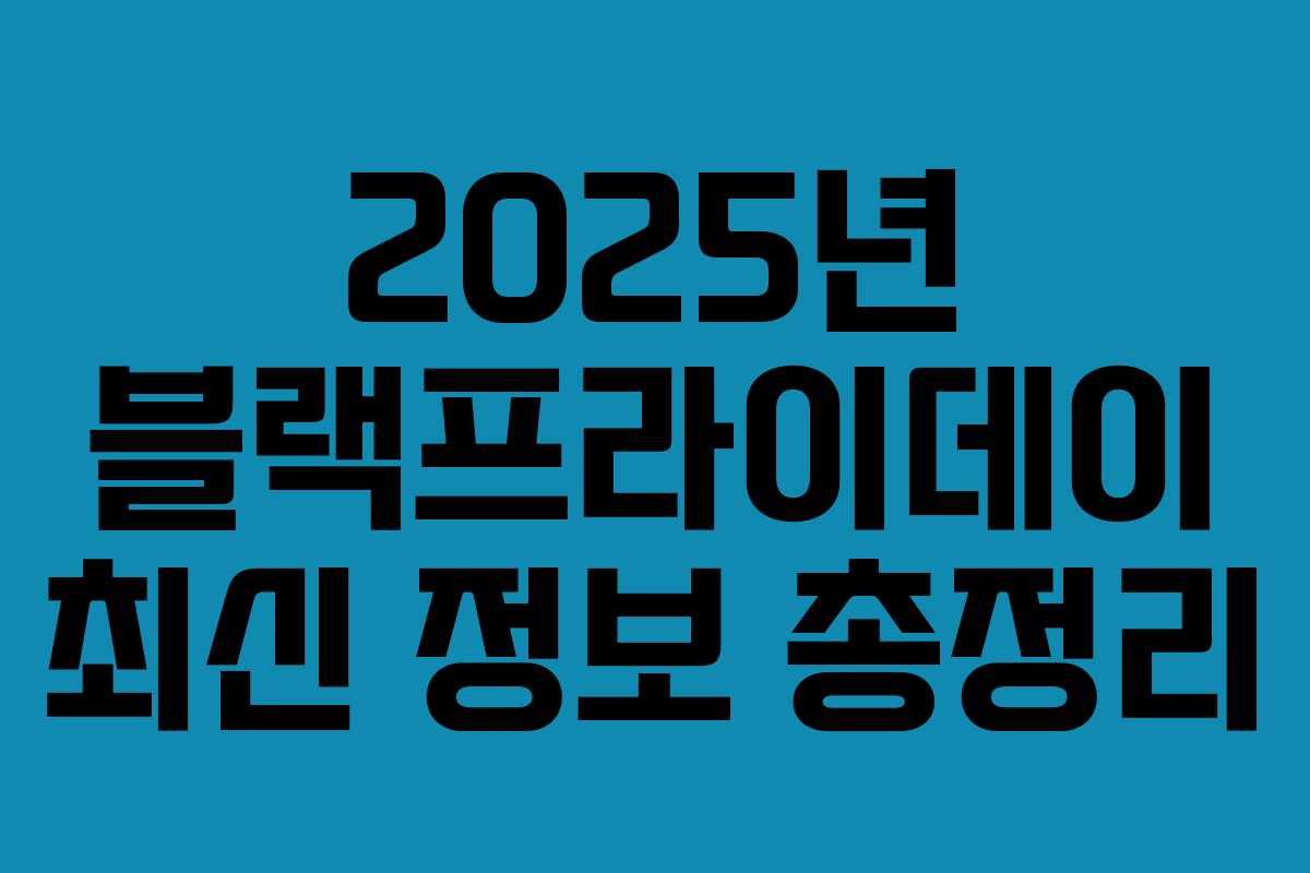 2025년 블랙프라이데이 최신 정보 총정리 2025년 블랙프라이데이 최신 정보 총정리