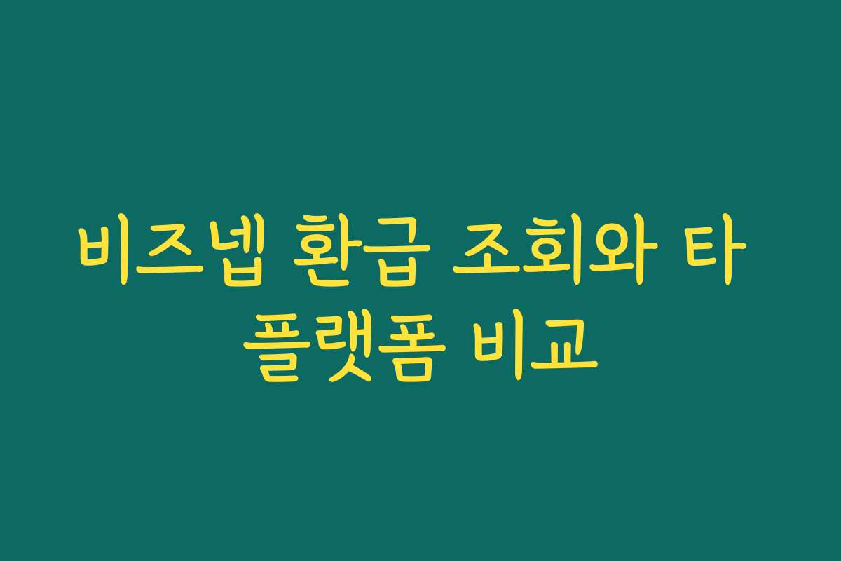 비즈넵 환급 조회와 타 플랫폼 비교