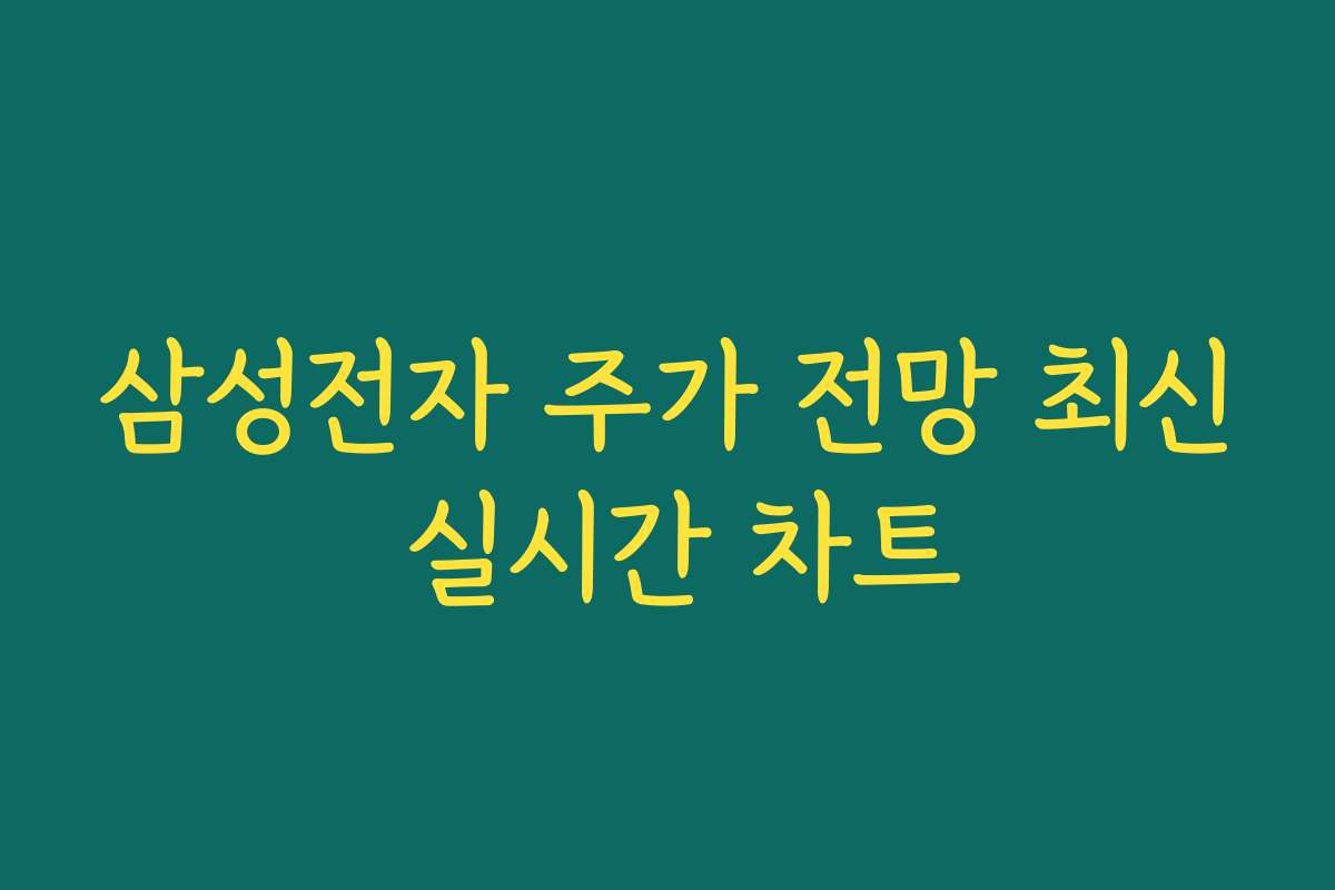 삼성전자 주가 전망 최신 실시간 차트