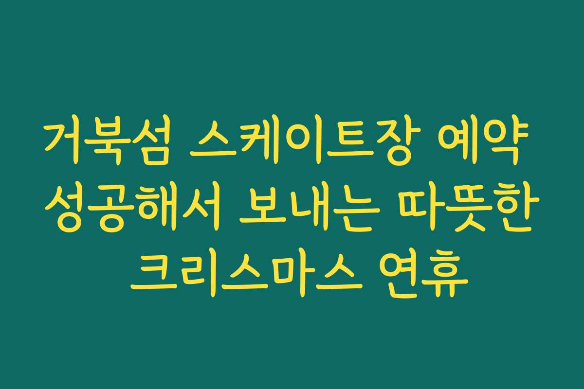 거북섬 스케이트장 예약 성공해서 보내는 따뜻한 크리스마스 연휴