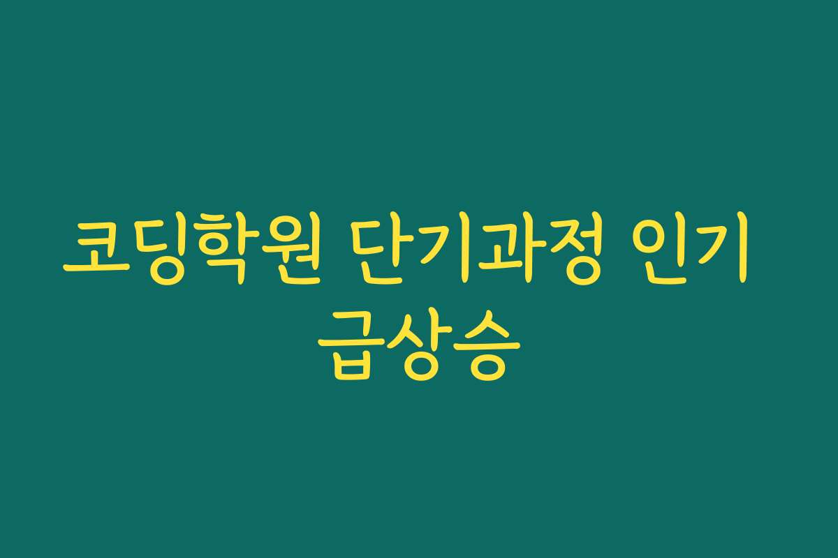 코딩학원 단기과정 인기 급상승