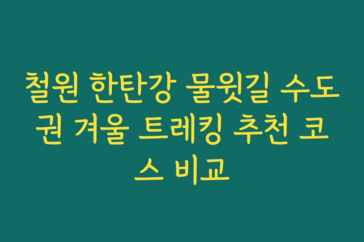 철원 한탄강 물윗길 수도권 겨울 트레킹 추천 코스 비교