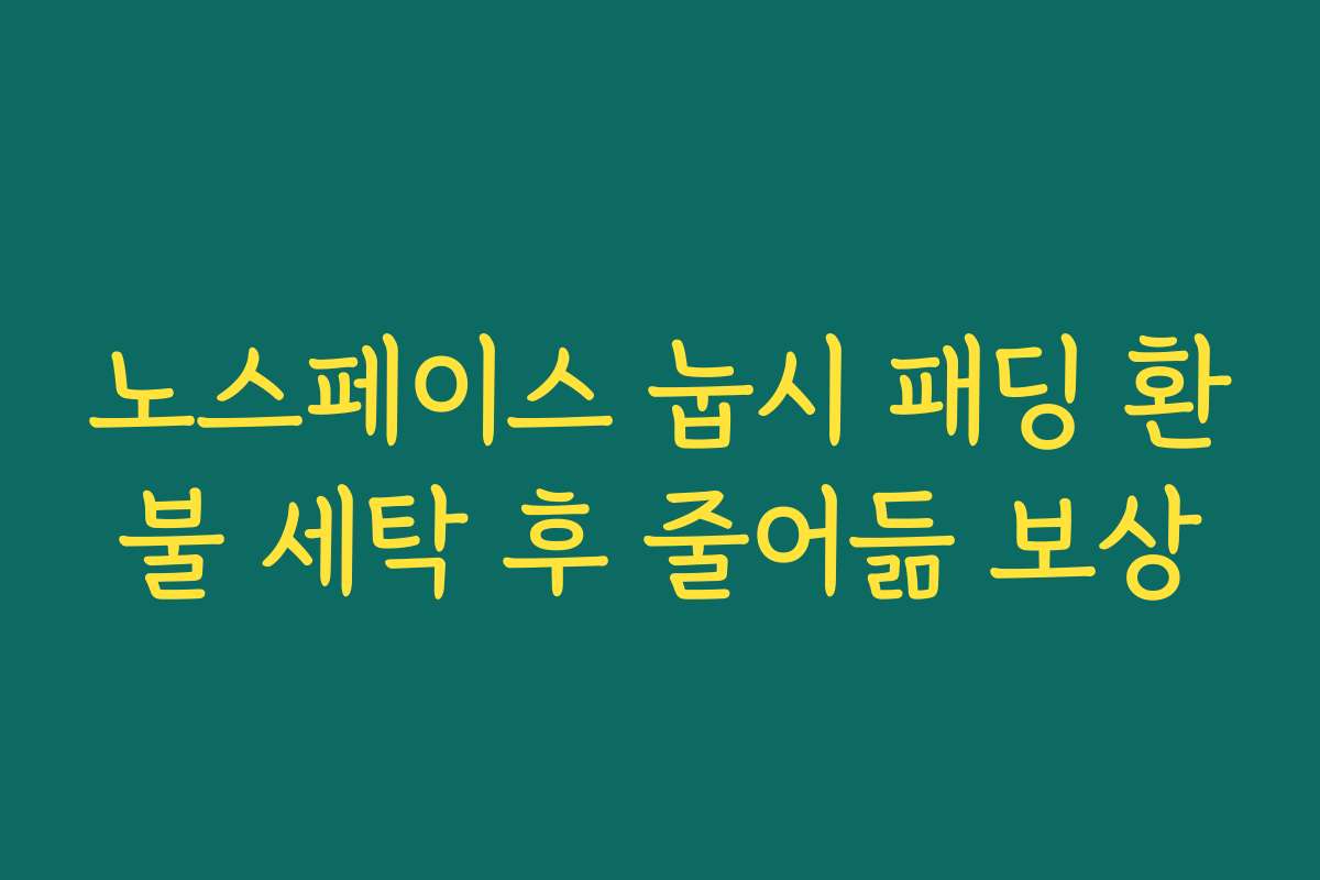노스페이스 눕시 패딩 환불 세탁 후 줄어듦 보상