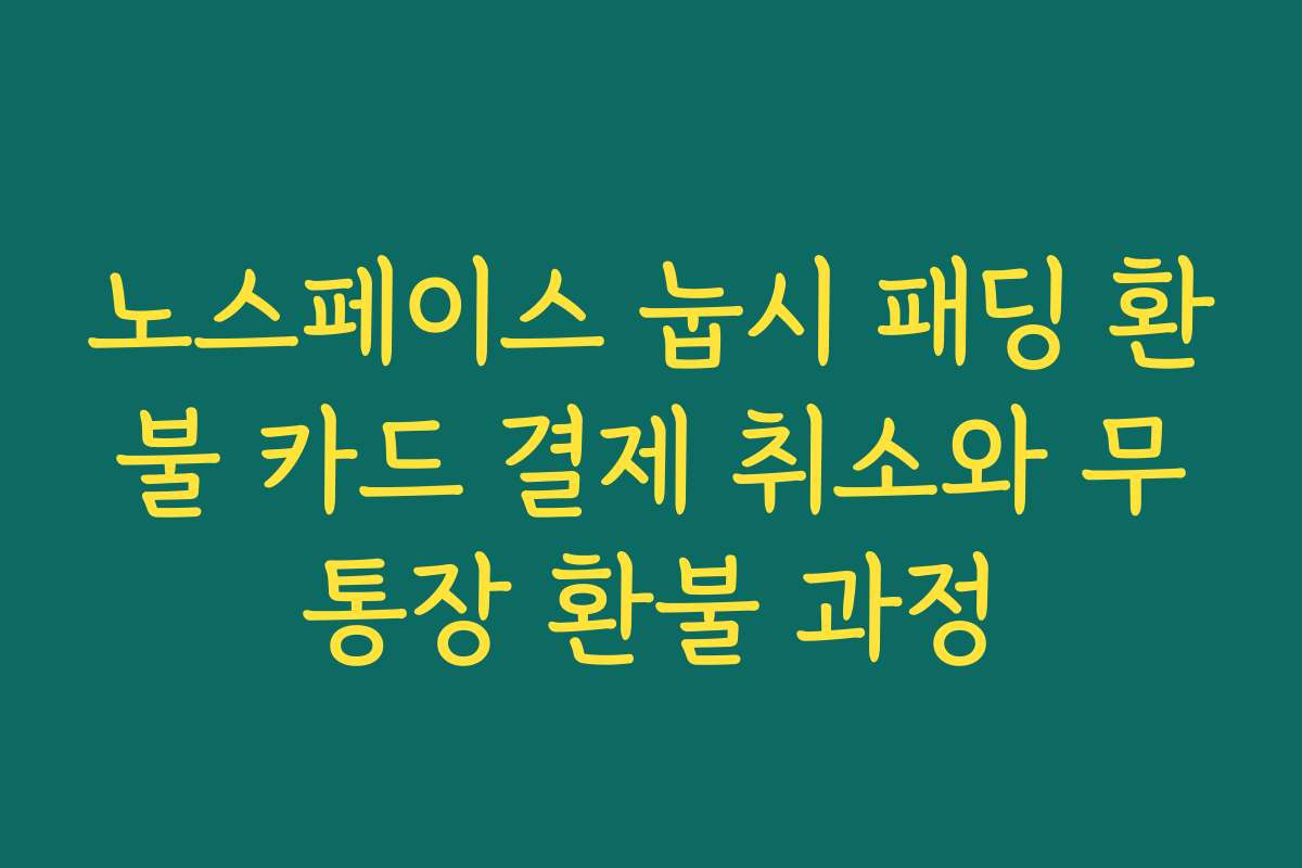 노스페이스 눕시 패딩 환불 카드 결제 취소와 무통장 환불 과정