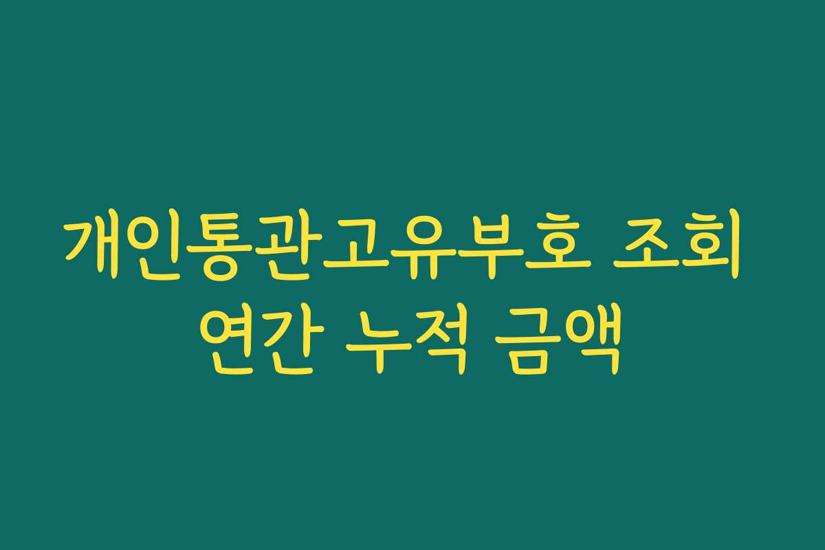 개인통관고유부호 조회 연간 누적 금액
