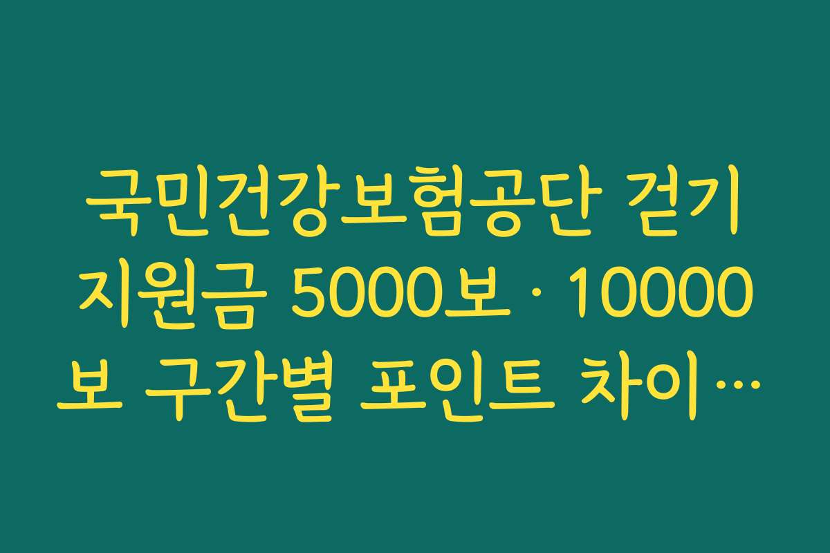 국민건강보험공단 걷기지원금 5000보·10000보 구간별 포인트 차이 간단 계산 예시