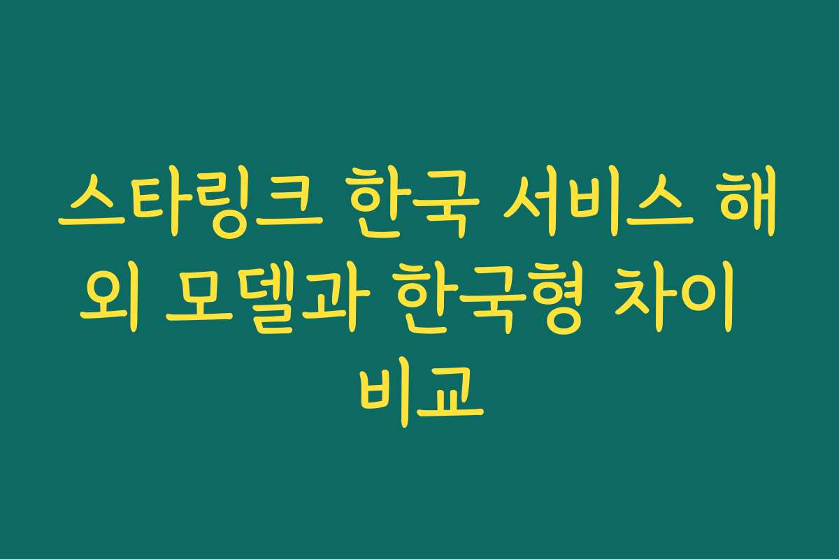 스타링크 한국 서비스 해외 모델과 한국형 차이 비교
