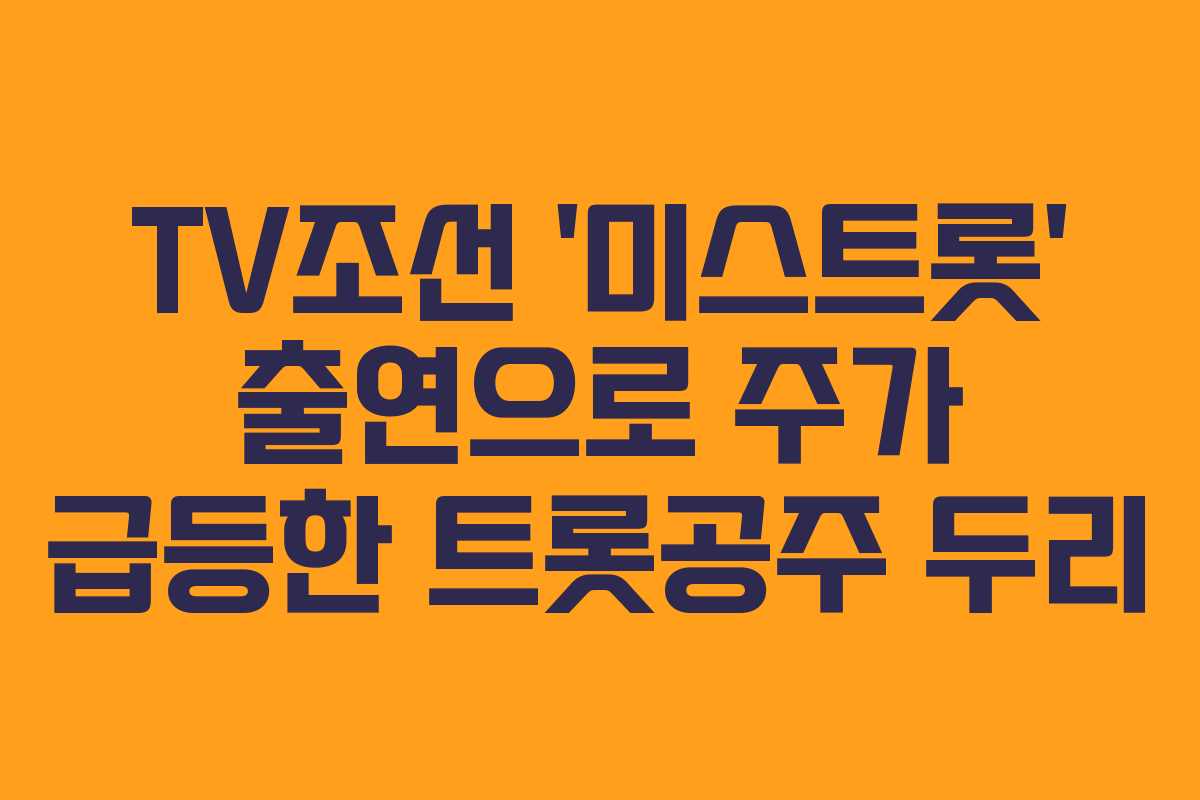 TV조선 ‘미스트롯’ 출연으로 주가 급등한 트롯공주 두리