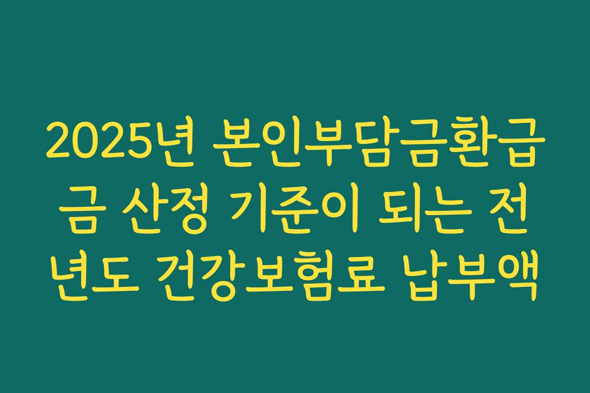 2025년 본인부담금환급금 산정 기준이 되는 전년도 건강보험료 납부액