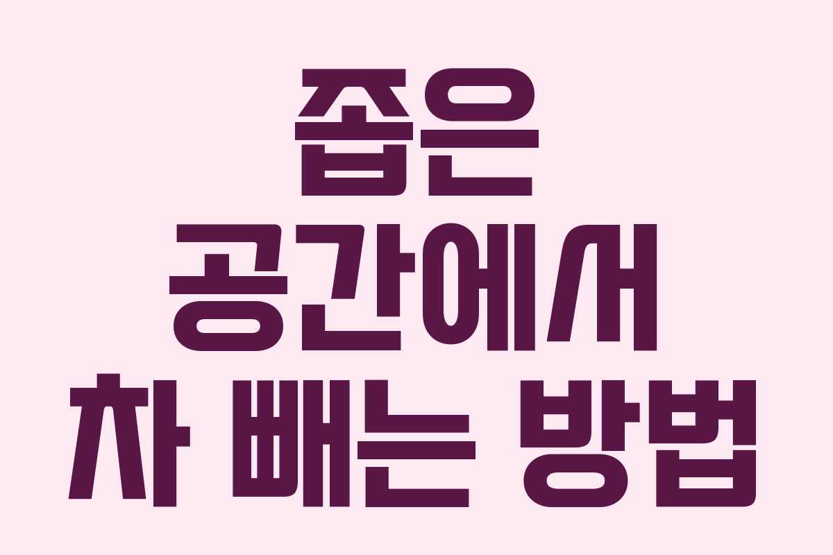 좁은 공간에서 차 빼는 방법