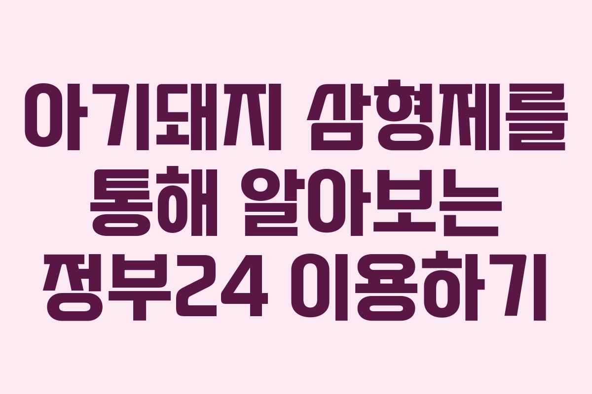 아기돼지 삼형제를 통해 알아보는 정부24 이용하기