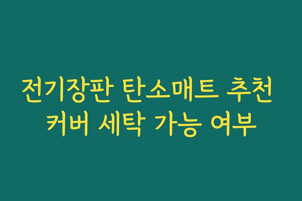 전기장판 탄소매트 추천 커버 세탁 가능 여부