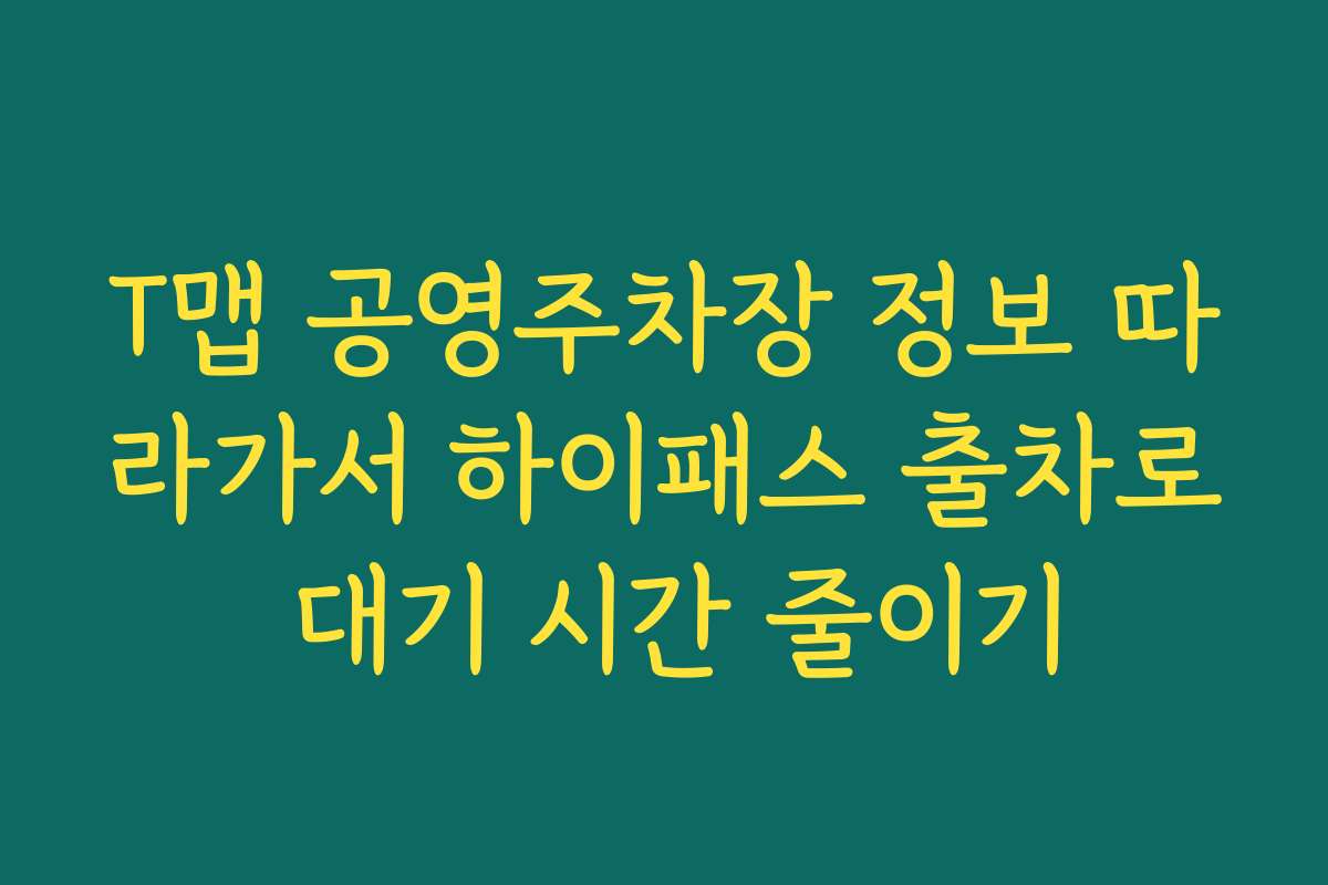 T맵 공영주차장 정보 따라가서 하이패스 출차로 대기 시간 줄이기