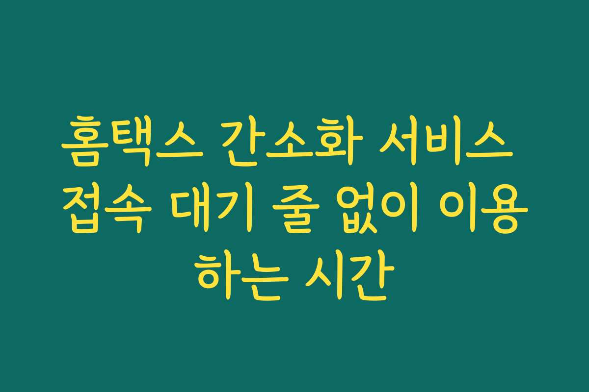 홈택스 간소화 서비스 접속 대기 줄 없이 이용하는 시간