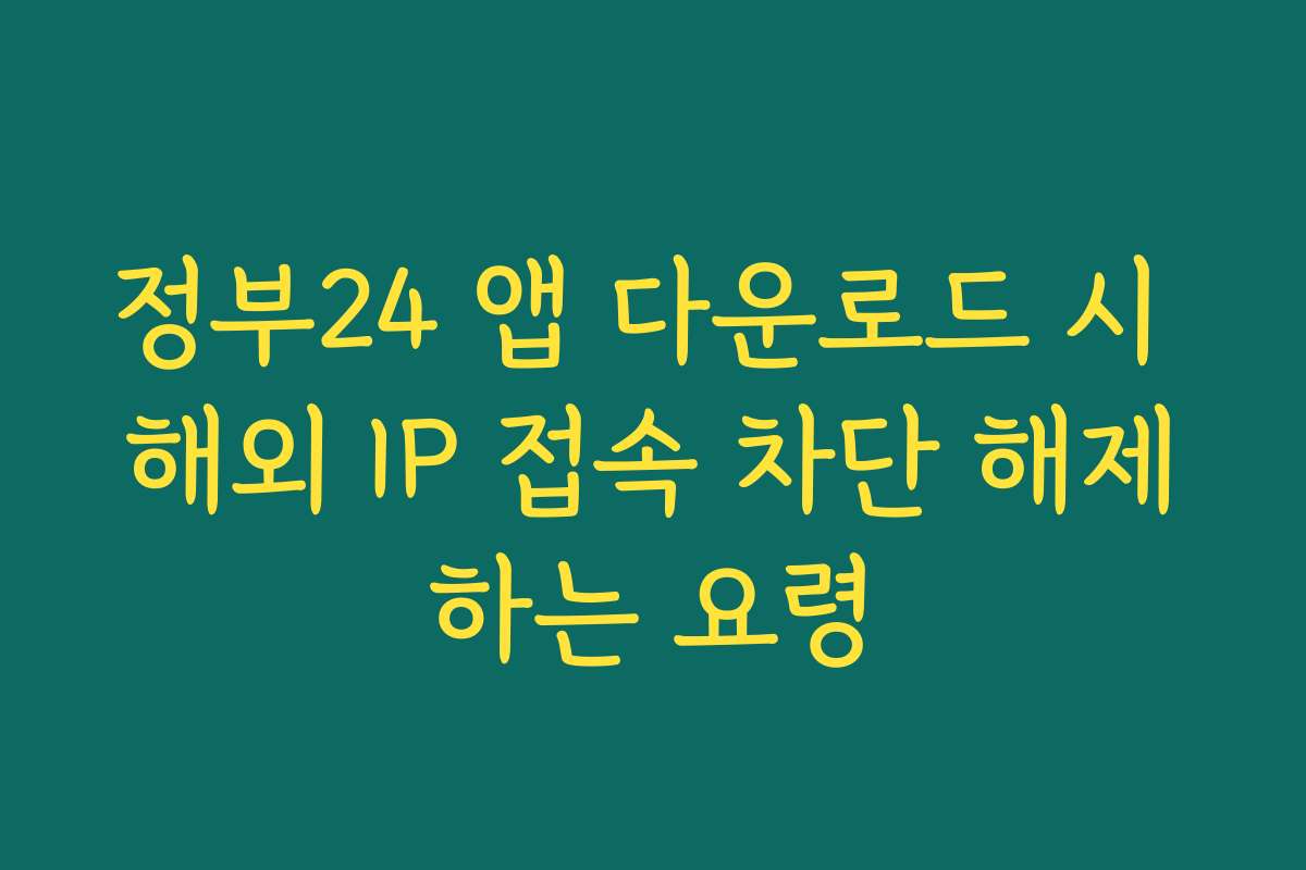 정부24 앱 다운로드 시 해외 IP 접속 차단 해제하는 요령