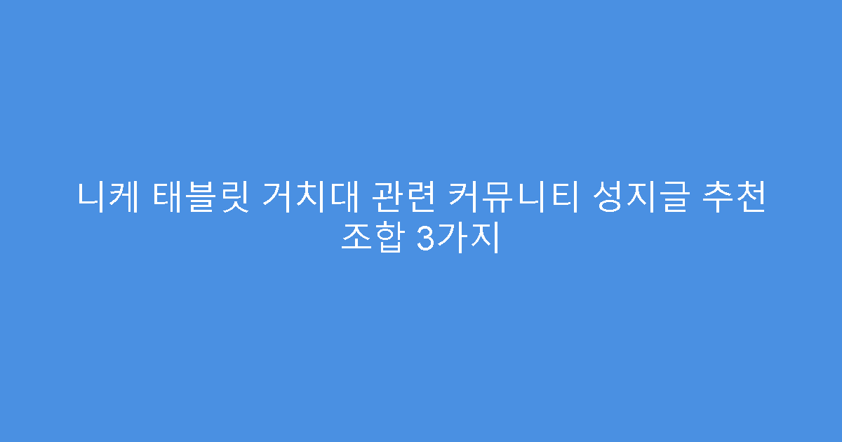 니케 태블릿 거치대 관련 커뮤니티 성지글 추천 조합 3가지