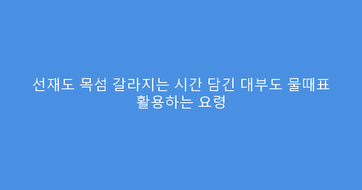 선재도 목섬 갈라지는 시간 담긴 대부도 물때표 활용하는 요령