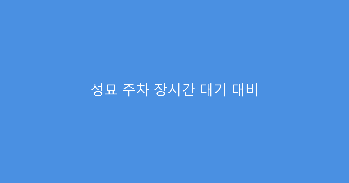 성묘 주차 장시간 대기 대비