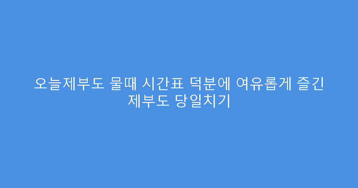 오늘제부도 물때 시간표 덕분에 여유롭게 즐긴 제부도 당일치기
