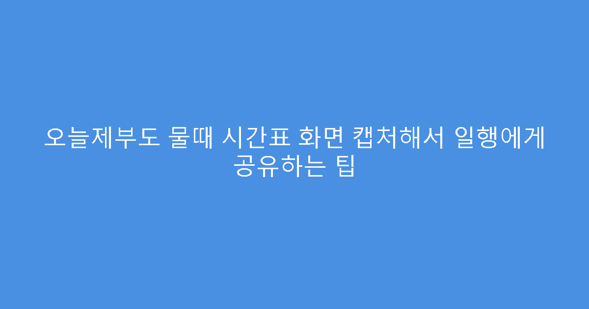 오늘제부도 물때 시간표 화면 캡처해서 일행에게 공유하는 팁