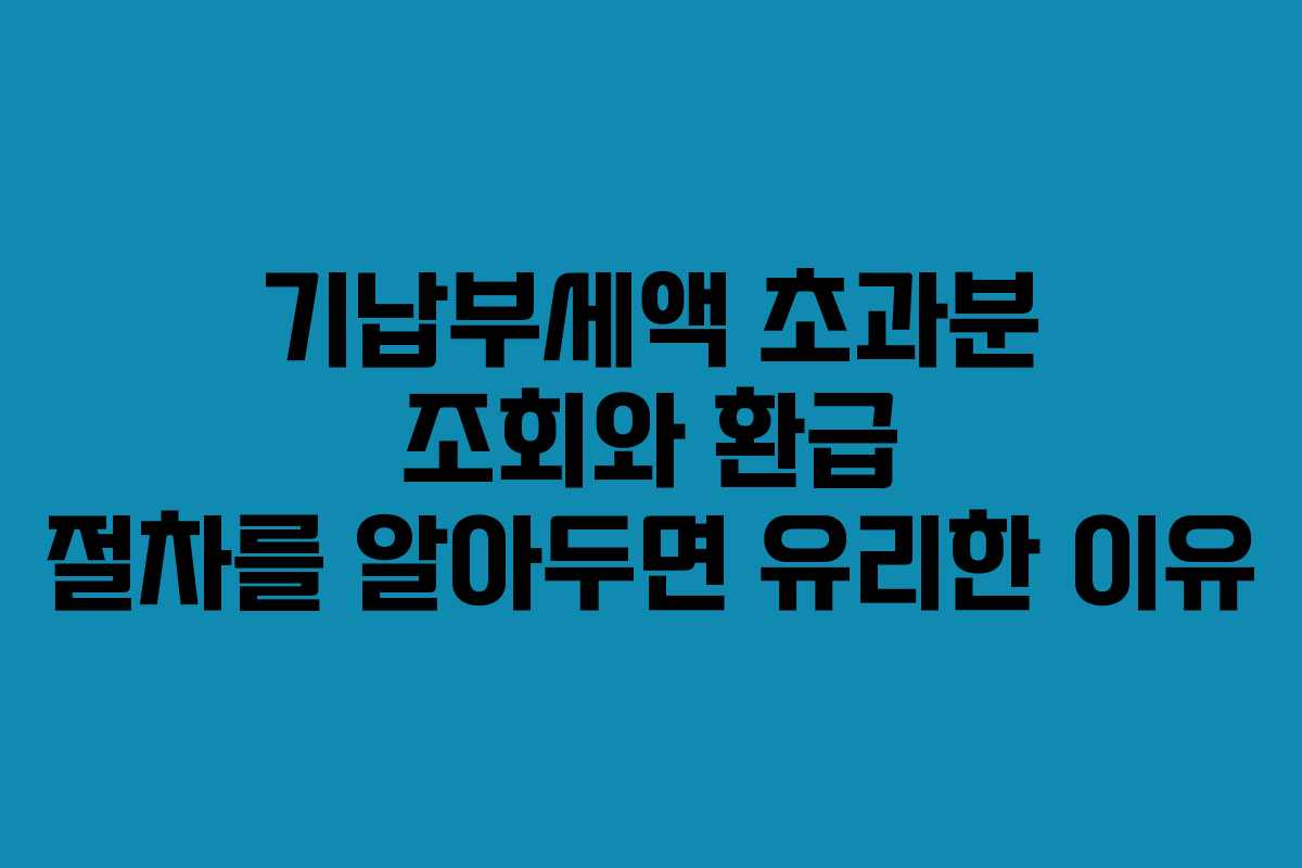 기납부세액 초과분 조회와 환급 절차를 알아두면 유리한 이유
