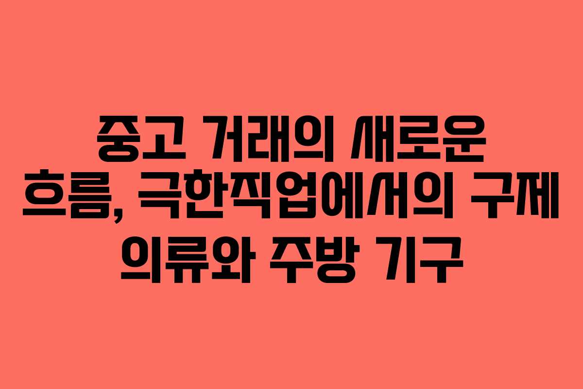 중고 거래의 새로운 흐름, 극한직업에서의 구제 의류와 주방 기구