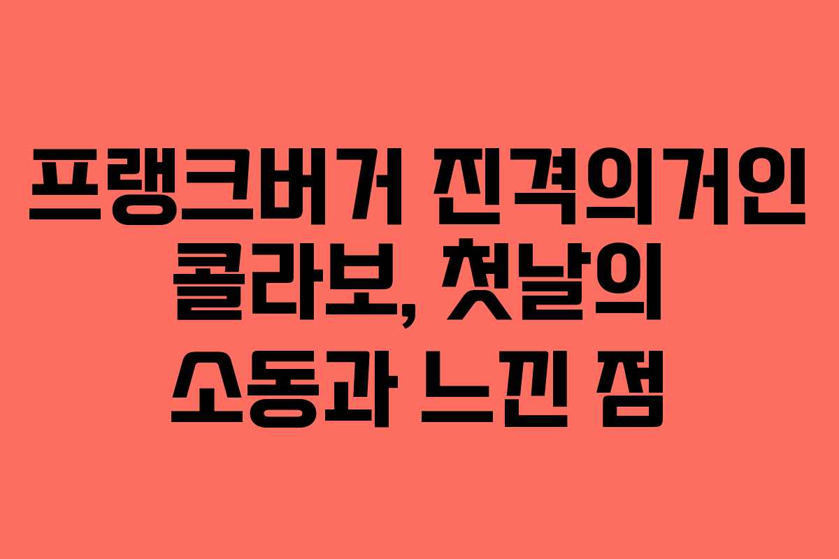 프랭크버거 진격의거인 콜라보, 첫날의 소동과 느낀 점
