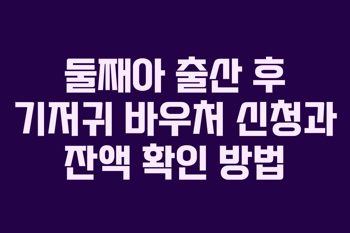 둘째아 출산 후 기저귀 바우처 신청과 잔액 확인 방법