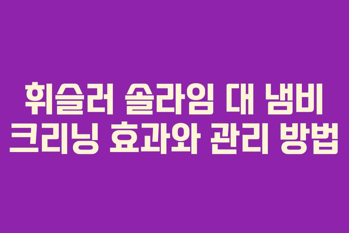 휘슬러 솔라임 대 냄비 크리닝 효과와 관리 방법