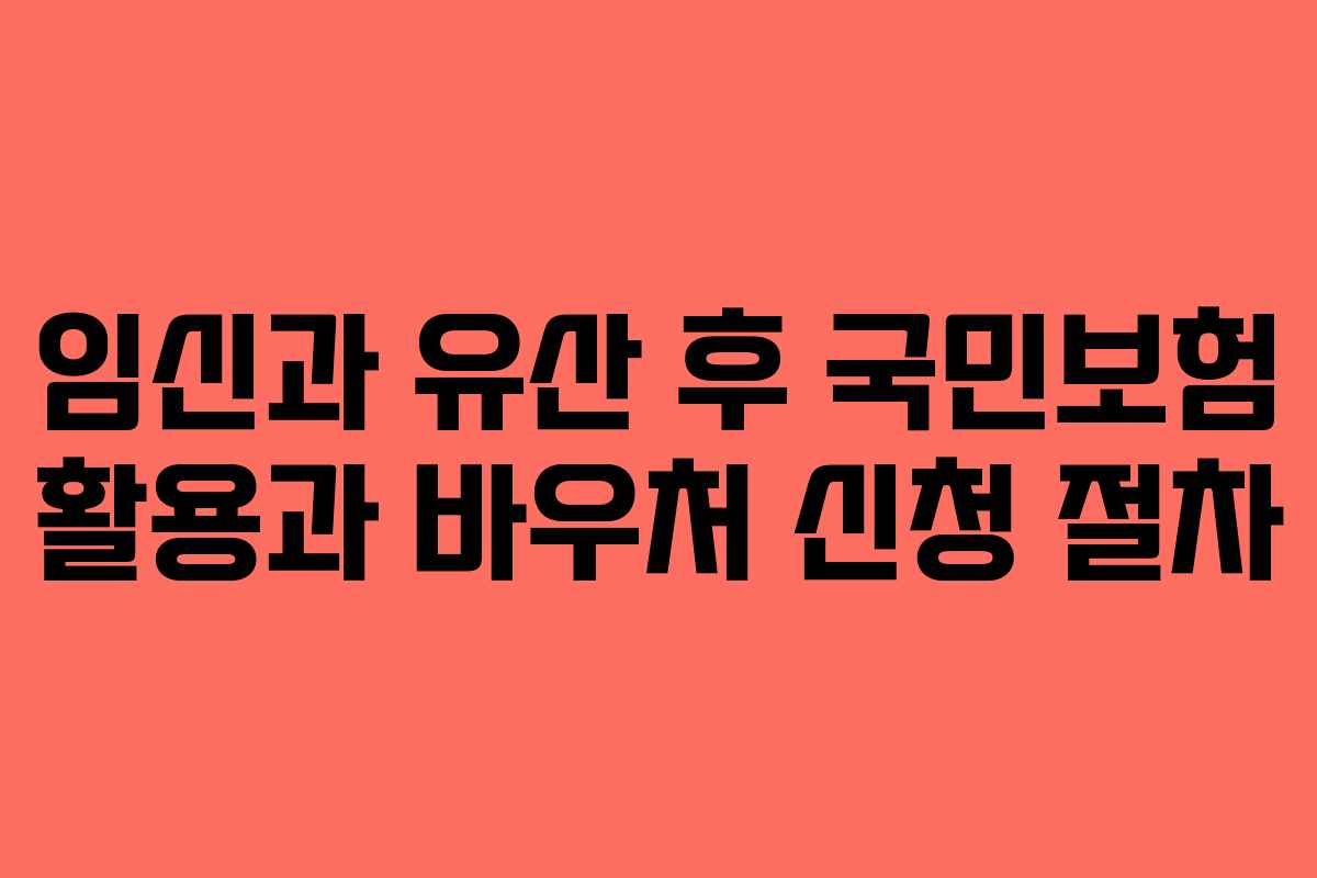 임신과 유산 후 국민보험 활용과 바우처 신청 절차
