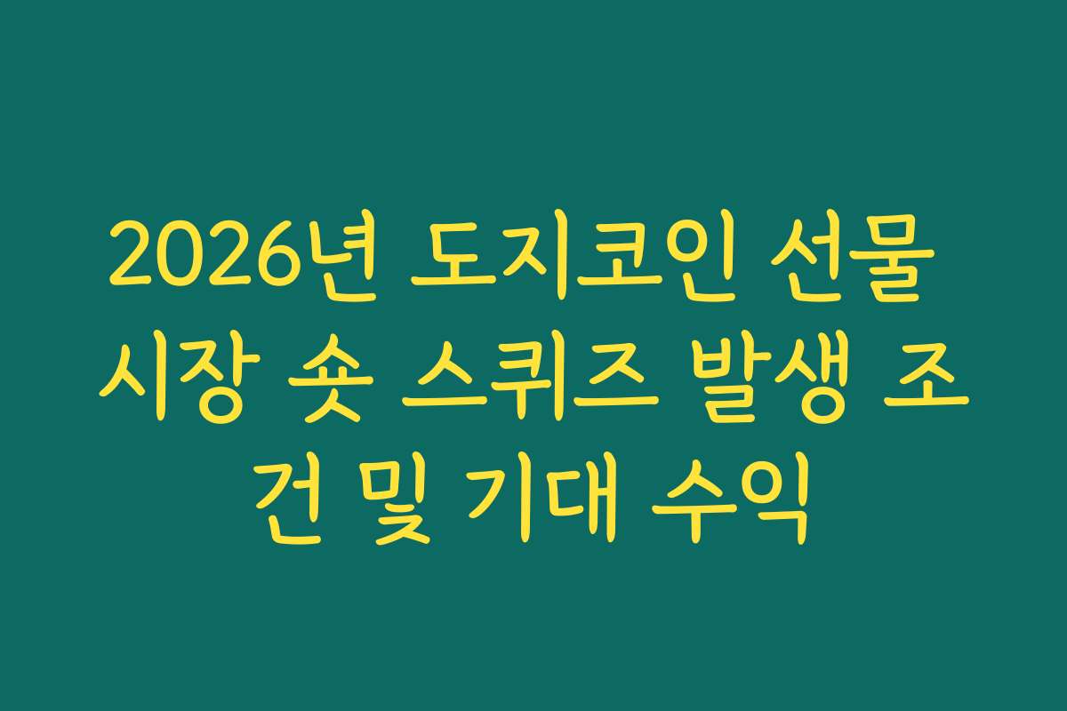 2026년 도지코인 선물 시장 숏 스퀴즈 발생 조건 및 기대 수익
