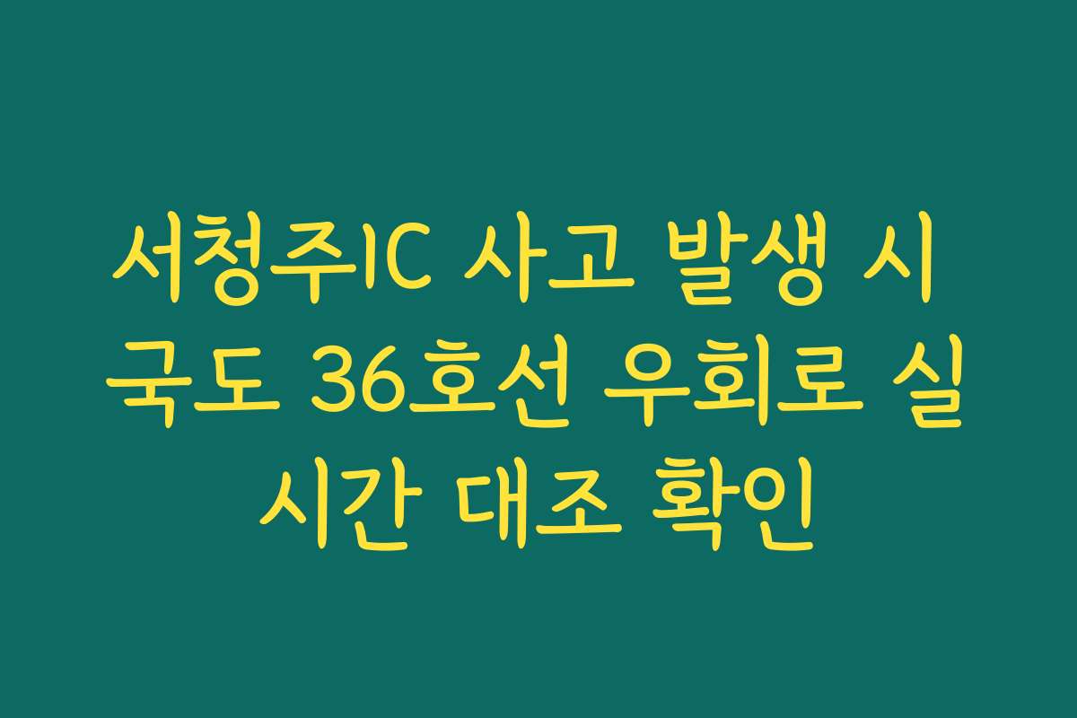 서청주IC 사고 발생 시 국도 36호선 우회로 실시간 대조 확인