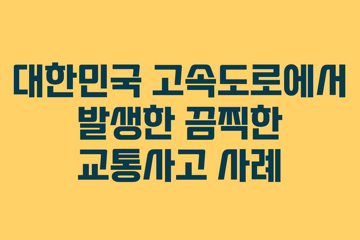 대한민국 고속도로에서 발생한 끔찍한 교통사고 사례