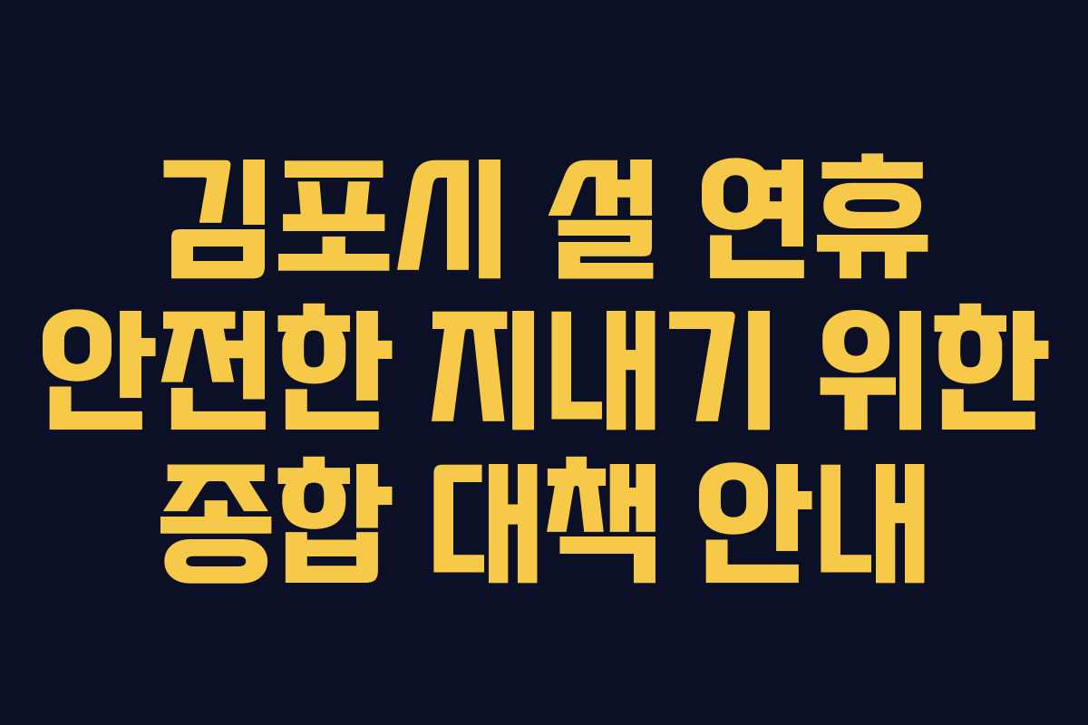 김포시 설 연휴 안전한 지내기 위한 종합 대책 안내