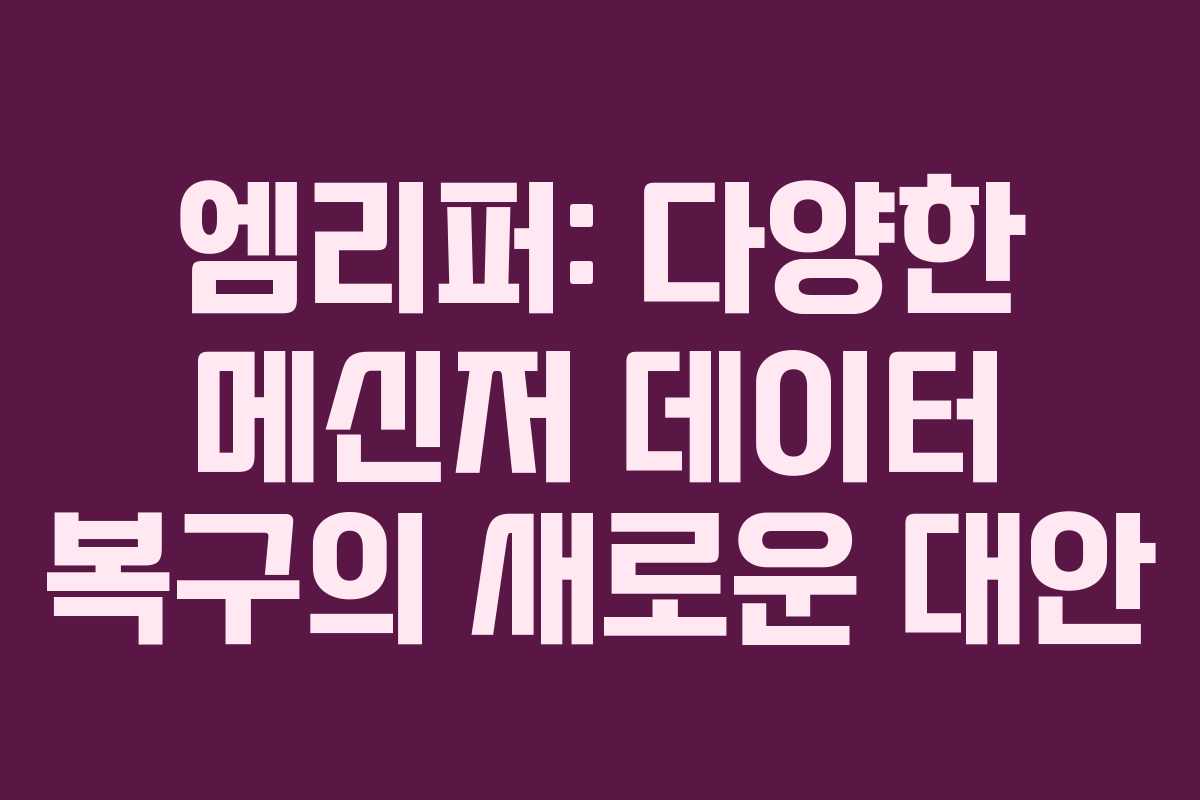 엠리퍼: 다양한 메신저 데이터 복구의 새로운 대안