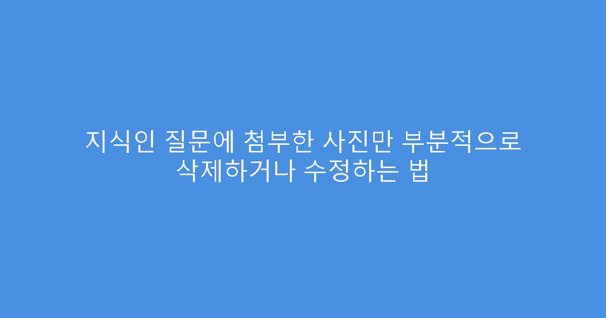 지식인 질문에 첨부한 사진만 부분적으로 삭제하거나 수정하는 법
