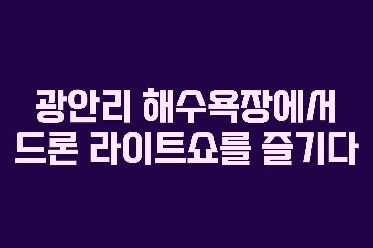 광안리 해수욕장에서 드론 라이트쇼를 즐기다