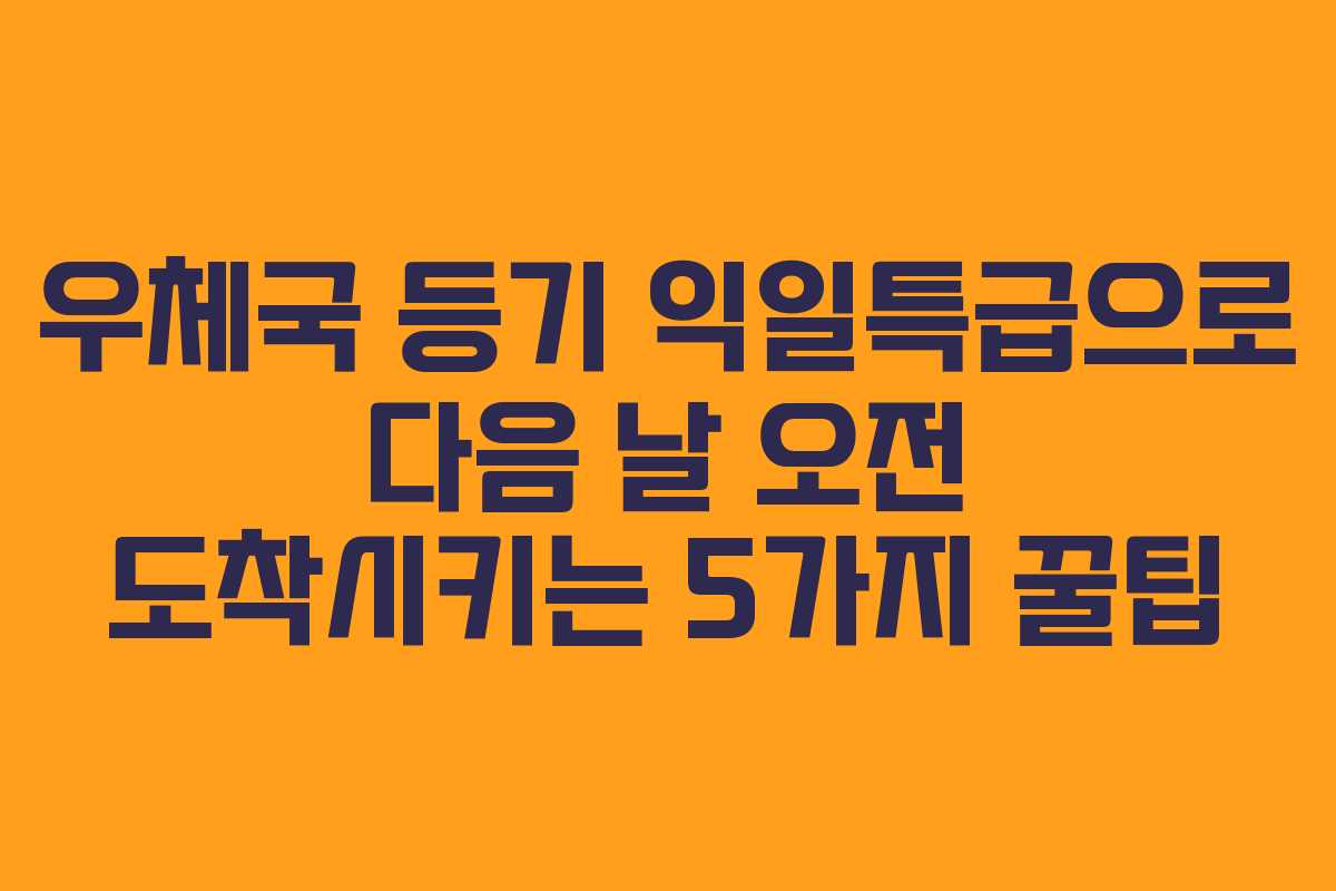 우체국 등기 익일특급으로 다음 날 오전 도착시키는 5가지 꿀팁