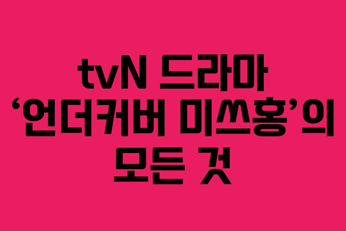 tvN 드라마 ‘언더커버 미쓰홍’의 모든 것