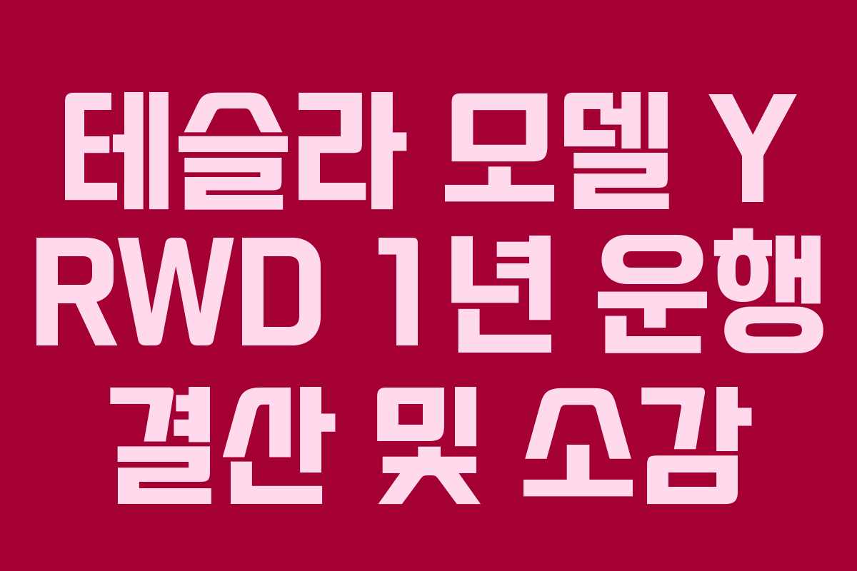 테슬라 모델 Y RWD 1년 운행 결산 및 소감
