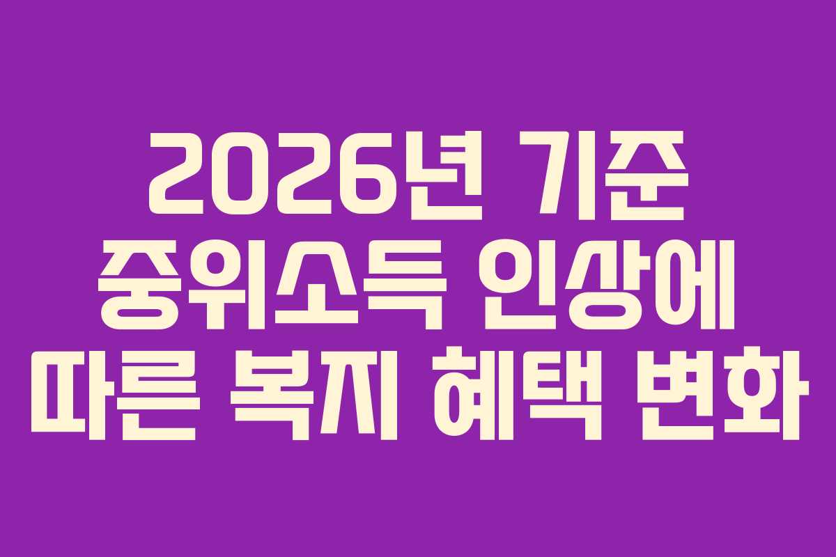 2026년 기준 중위소득 인상에 따른 복지 혜택 변화
