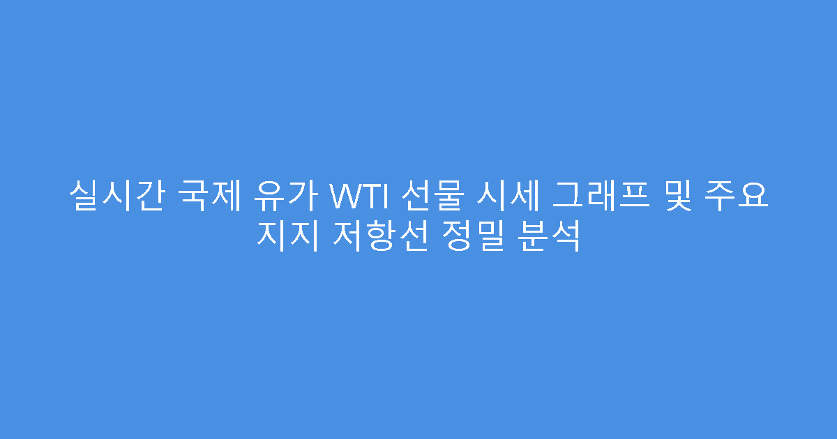 실시간 국제 유가 WTI 선물 시세 그래프 및 주요 지지 저항선 정밀 분석