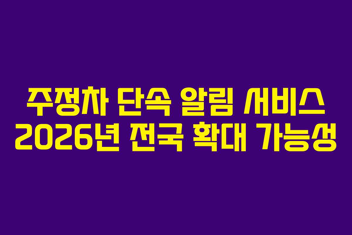 주정차 단속 알림 서비스 2026년 전국 확대 가능성