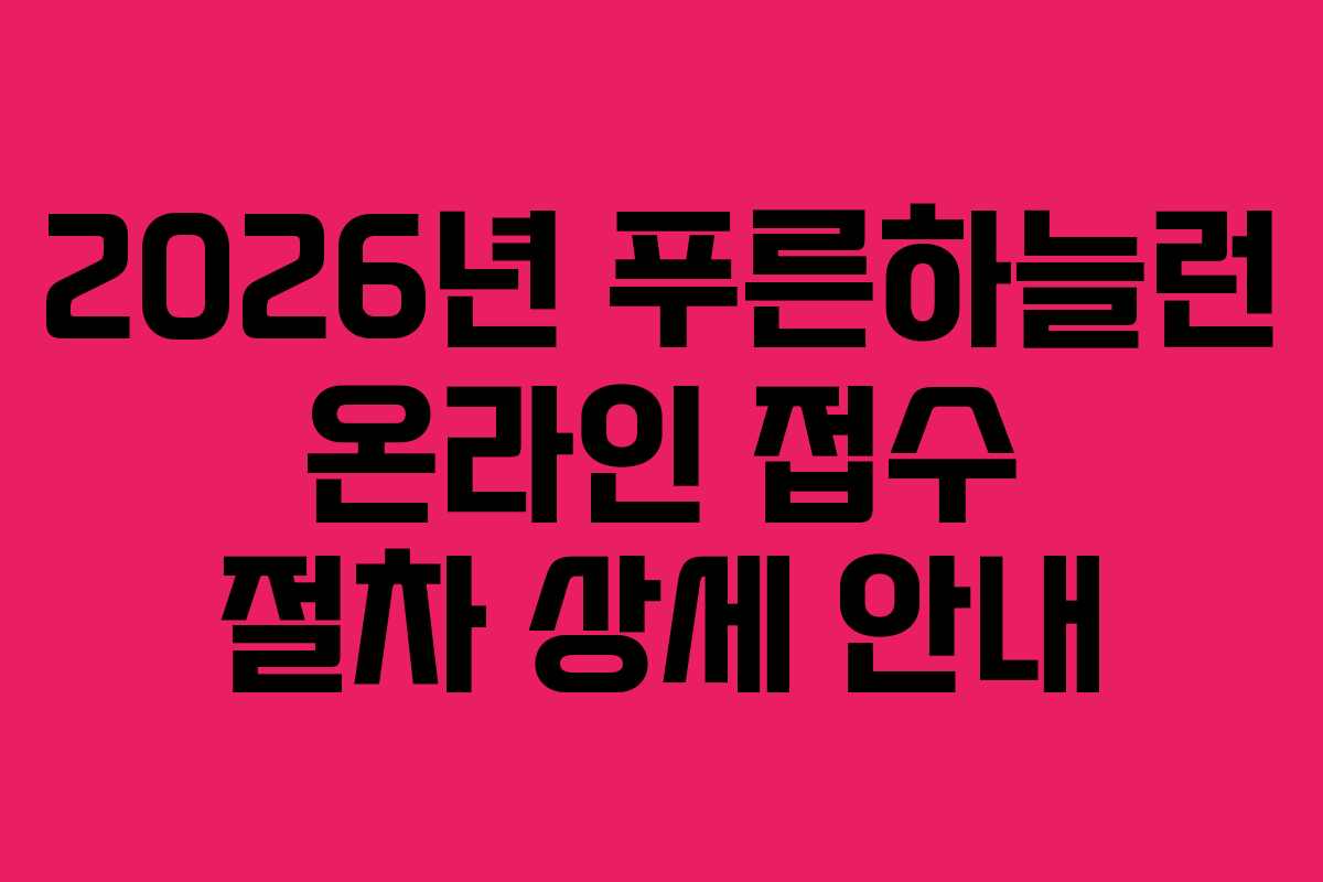 2026년 푸른하늘런 온라인 접수 절차 상세 안내